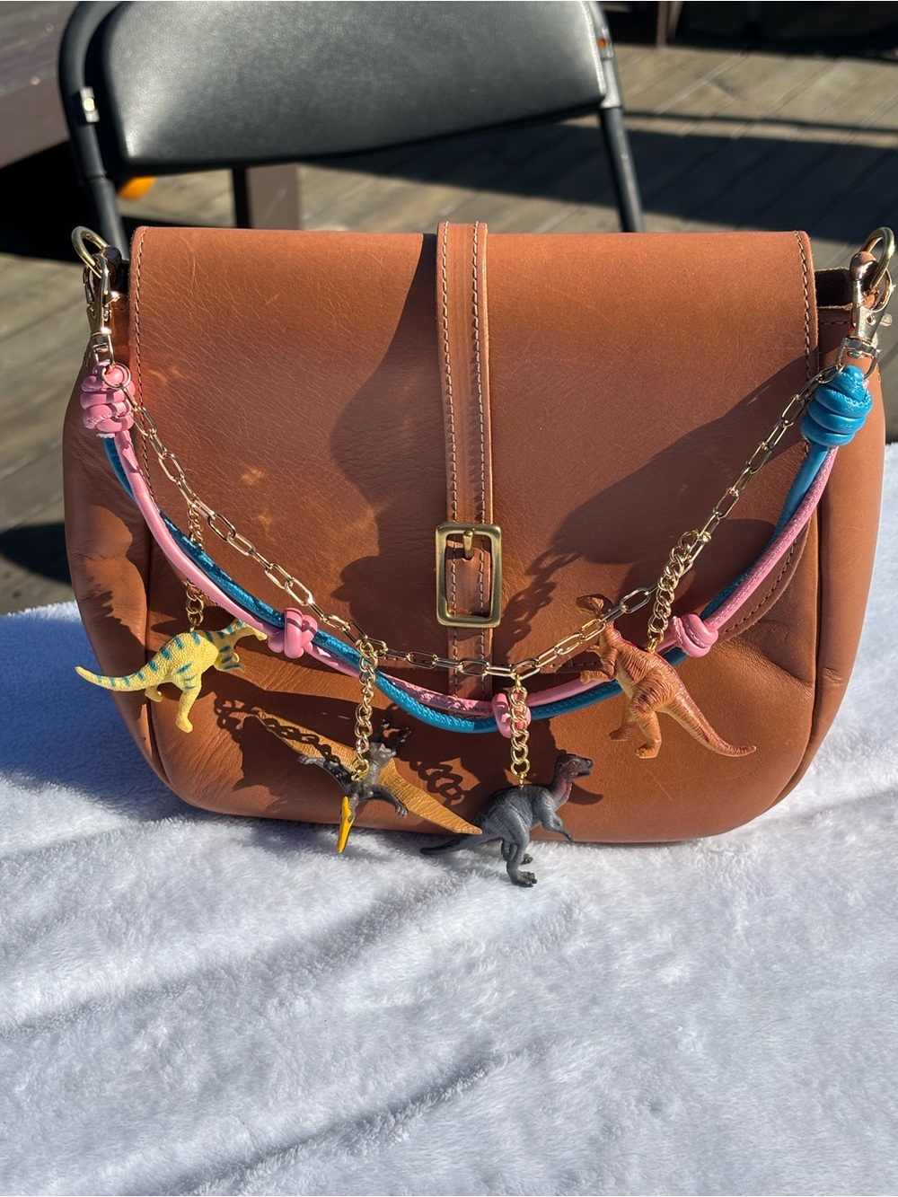 Dinosaur Charm Bag Strap - parasaurolophus, pteranodon, iguanadon